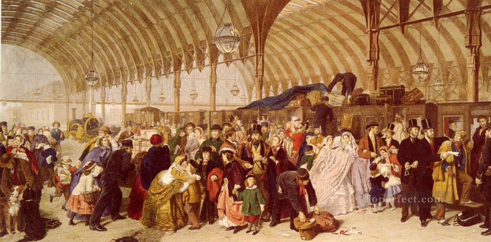 The Railway Station Victorian social scene William Powell Frith Oil Paintings